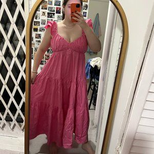 Abercrombie & Fitch Pink Sleeveless Maxi Dress L